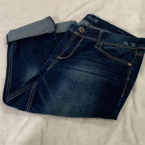 Seven 7 Long Denim Slim Straight Bermuda 5 pocket jeans. size 12